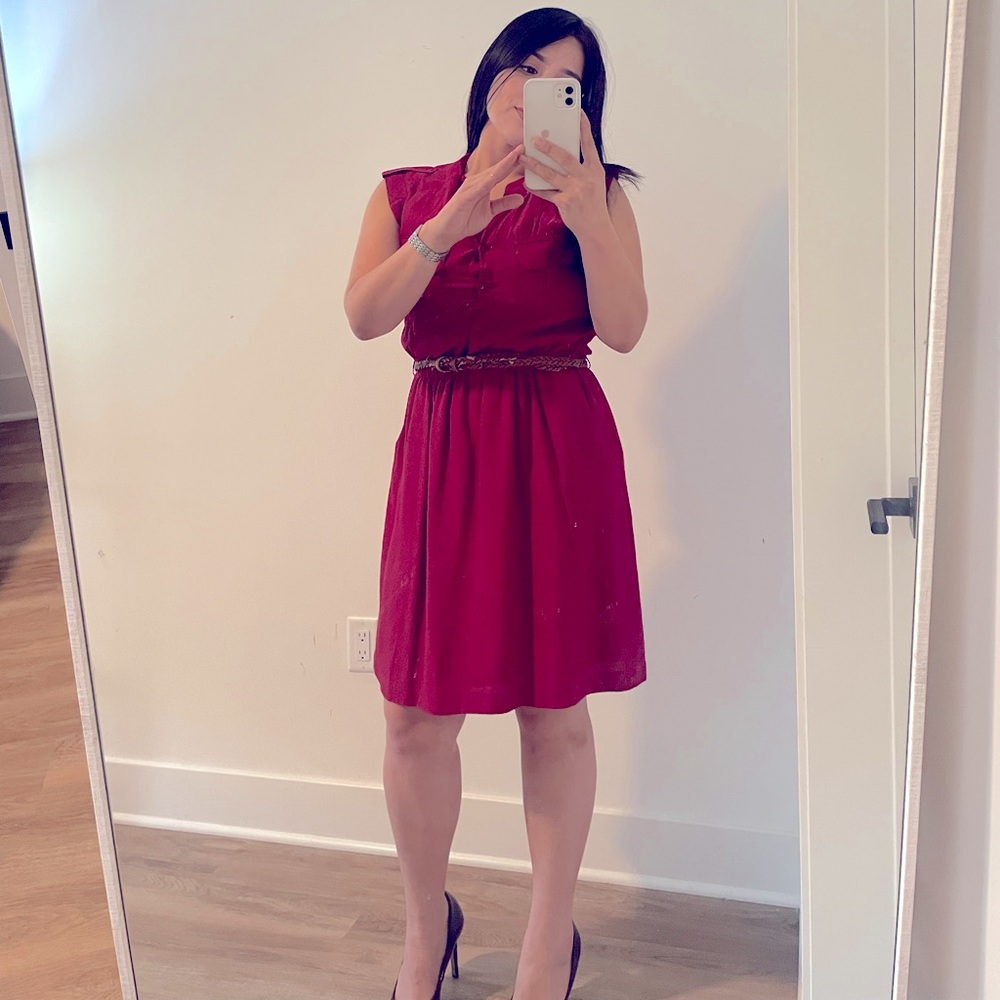 Red Dress with Belt Used